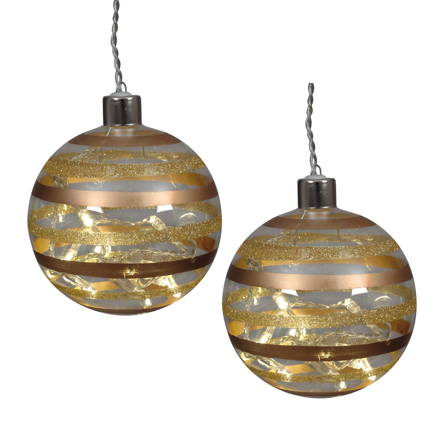 2er Set LED-Glaskugel