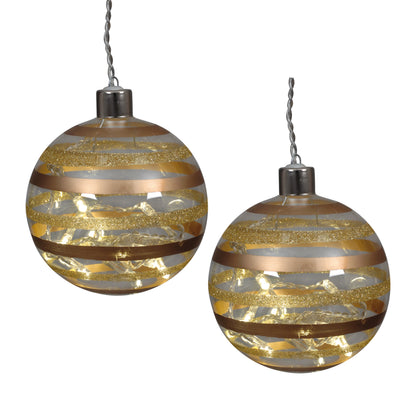 2er Set LED-Glaskugel