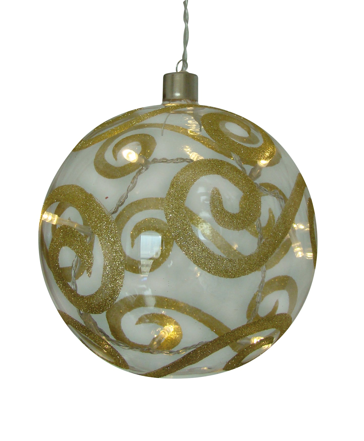 LED Glaskugel Ø: 15cm gold/klar