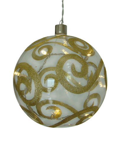 LED Glaskugel Ø: 15cm gold/klar