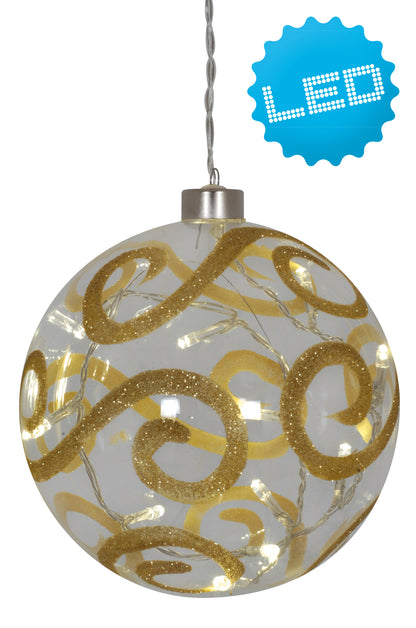 LED Glaskugel Ø: 15cm gold/klar