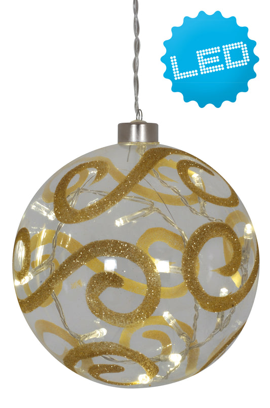 LED Glaskugel Ø: 15cm gold/klar