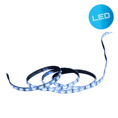 LED "Stripe" ca. 5 m lang, mit 2 Flexverbindern und Steckernetzteil; 300 LEDs, blau.