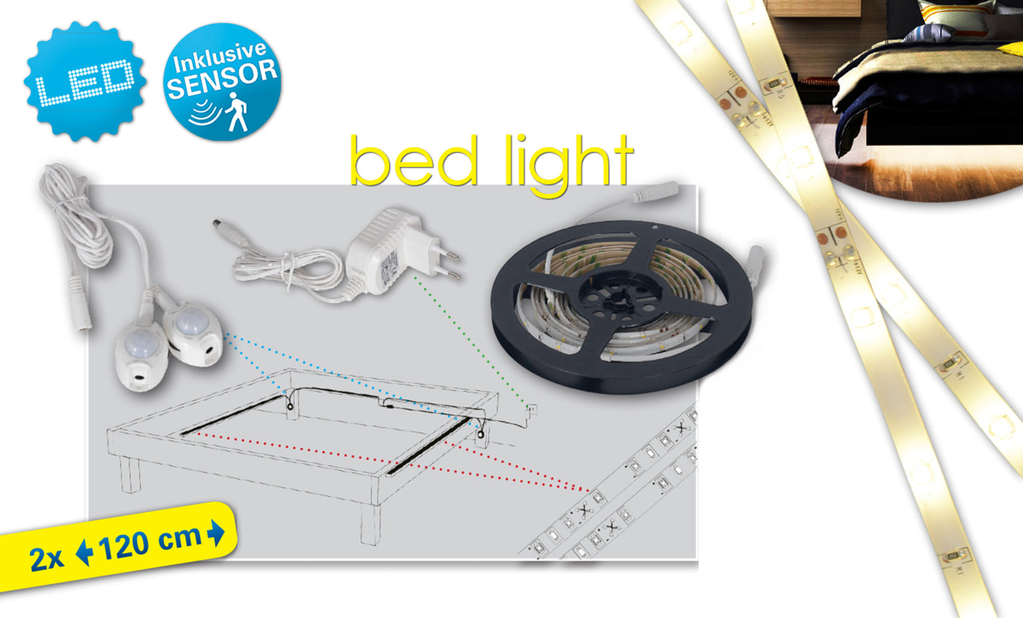 LED Bettlicht "Stripe" indoor