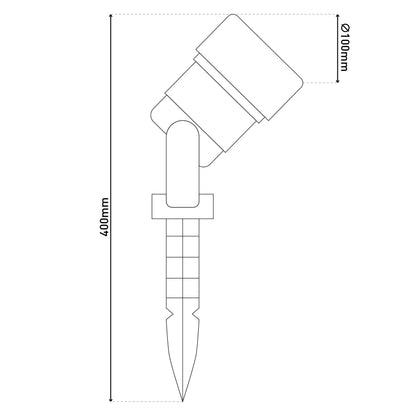 Effektbeleuchtung/Außenerdspieß mit Projektor H: 19,5cm