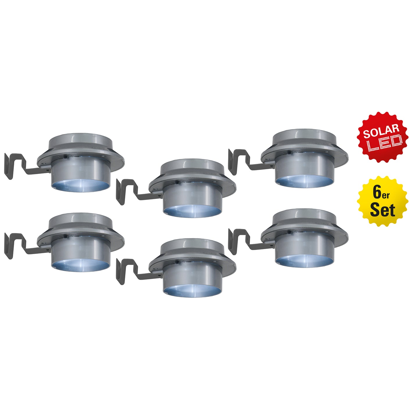 6er-Set LED Solar-/Dachrinnenleuchte "MISTRA"