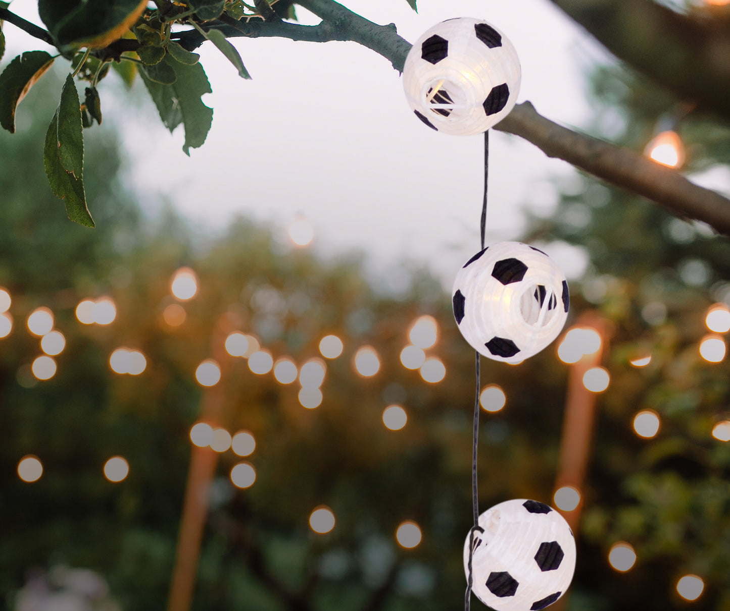 20er LED Solar-Lichterkette Textil "Fußball"