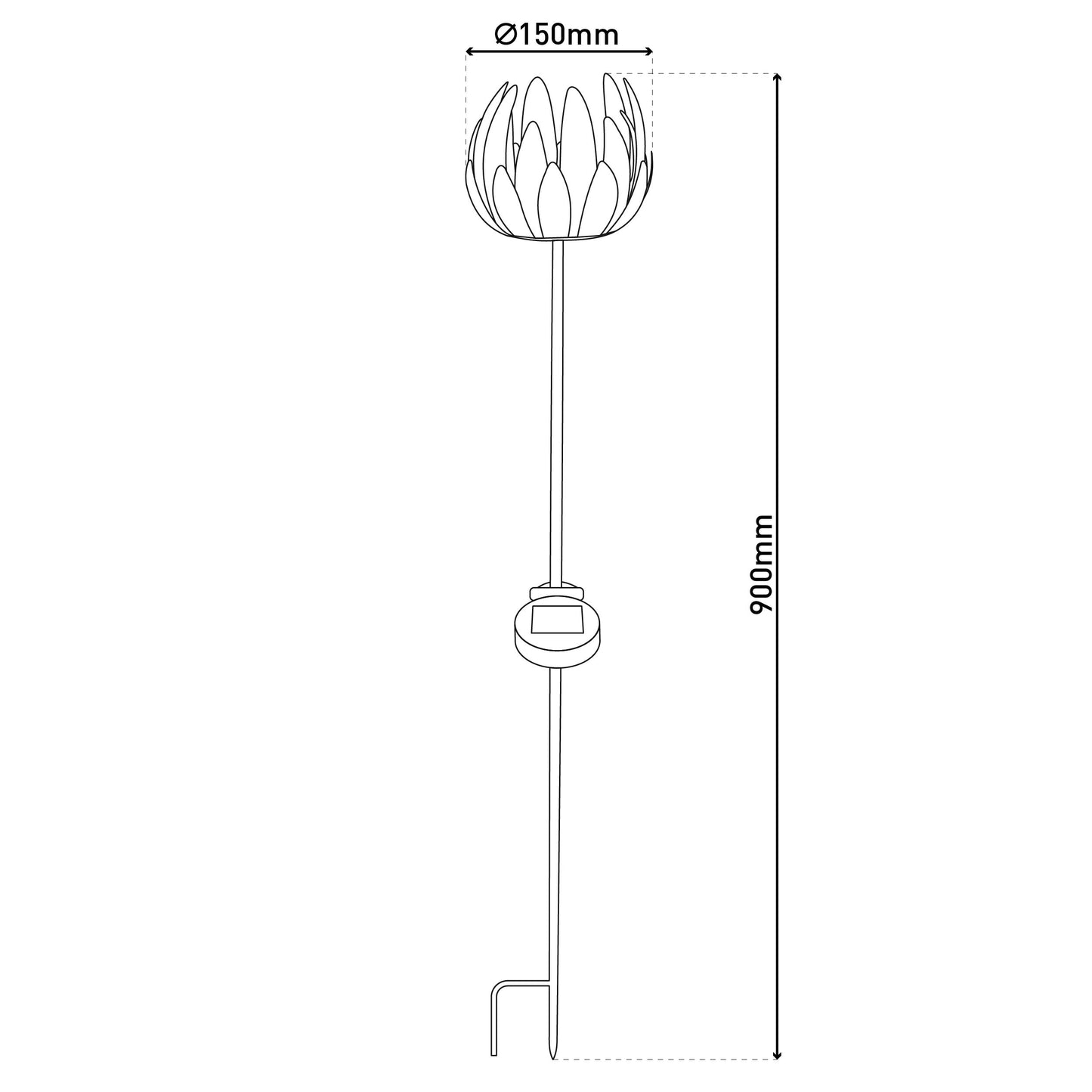LED Solarspieß "BLUME" H: 90cm