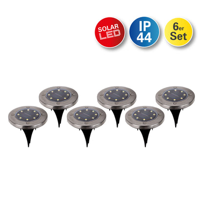 6er-Set LED Solar-/Bodenerdspieß "KIAN" Ø: 12 cm