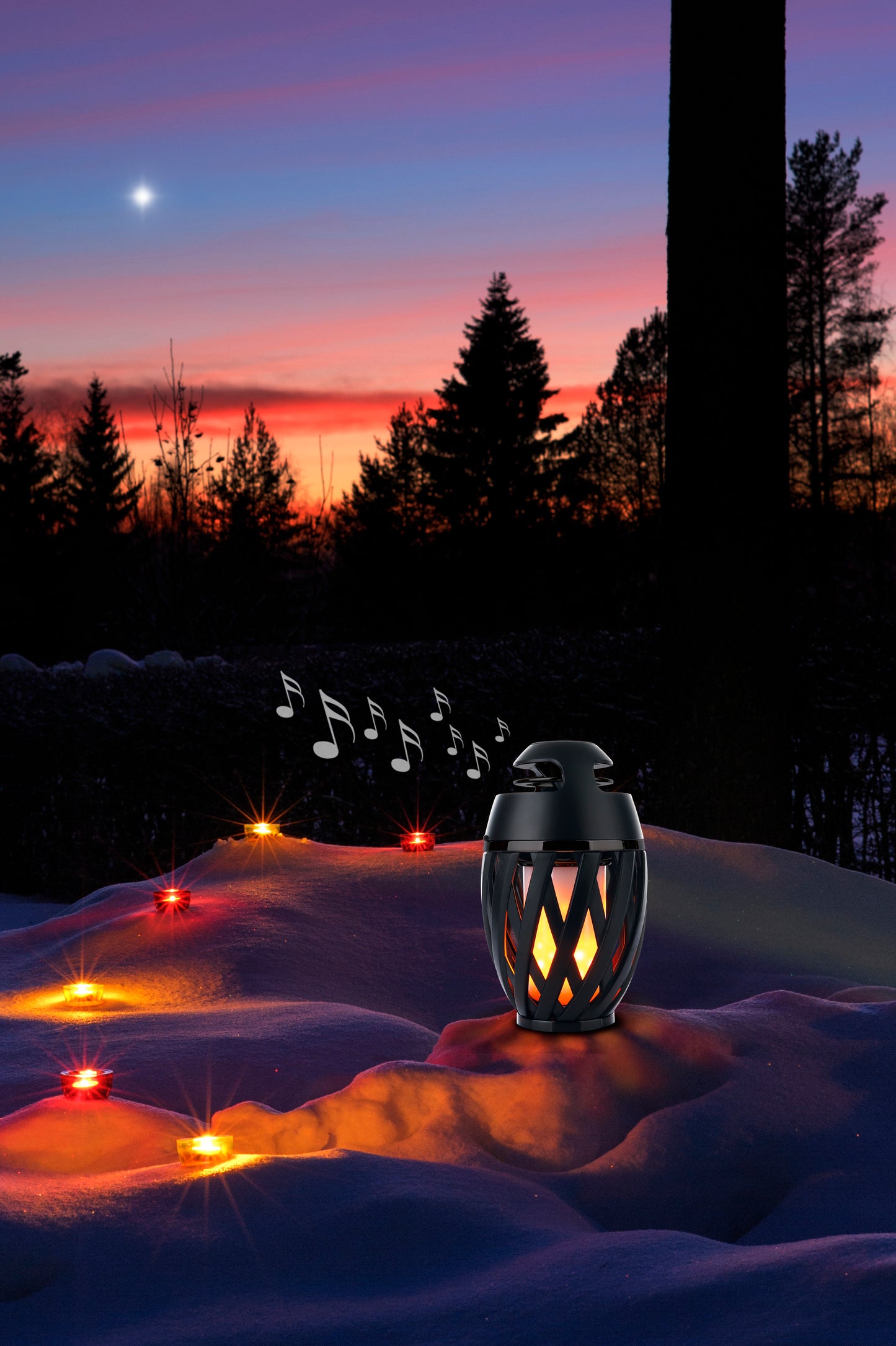 LED Tischleuchte "MUNA" H: 16,5cm inkl. BT-Speaker