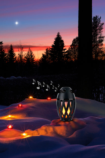 LED Tischleuchte "MUNA" H: 16,5cm inkl. BT-Speaker