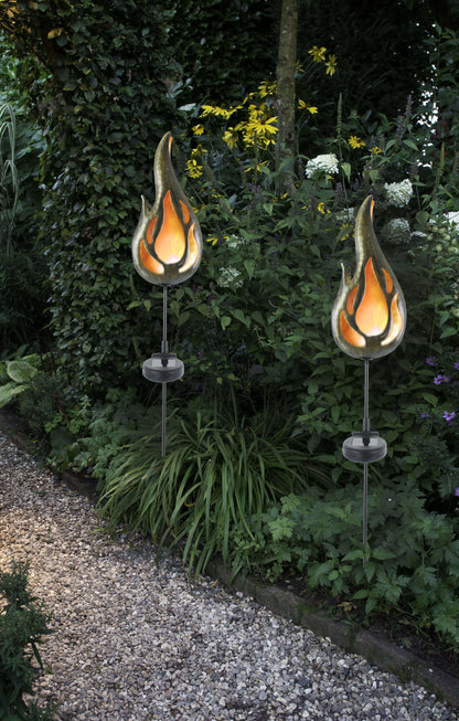 LED Solar Erdspieß "FLAMME" H: 84cm