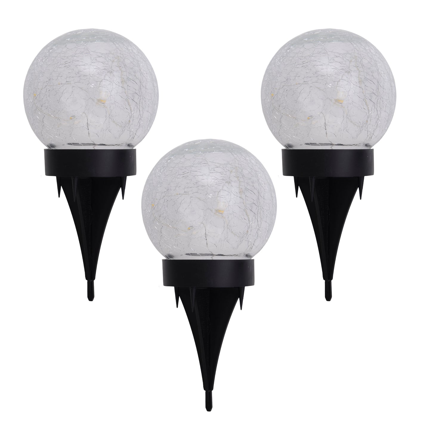 3er-Set LED Solar-/Tischleuchte/Erdspieß "CRACKLE" l/b: 12cm