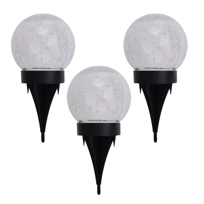 3er-Set LED Solar-/Tischleuchte/Erdspieß "CRACKLE" l/b: 12cm