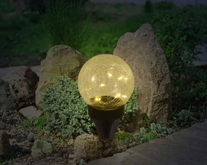 3er-Set LED Solar-/Tischleuchte/Erdspieß "CRACKLE" l/b: 12cm