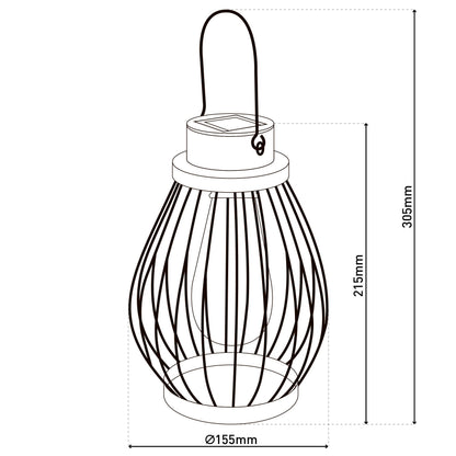 LED Deko-/Solarleuchte "BALUBO" H: 21,5cm silber