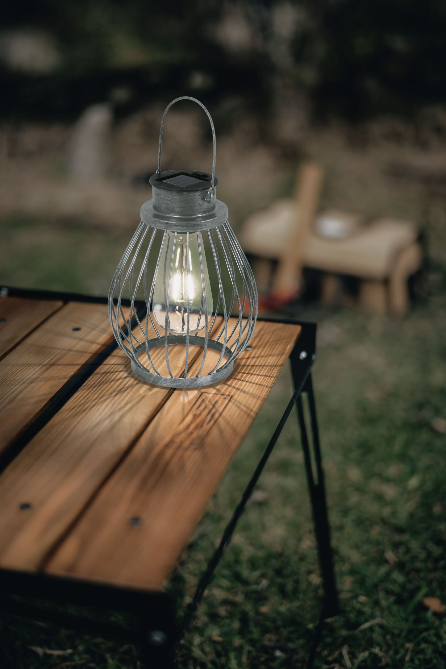 LED Deko-/Solarleuchte "BALUBO" H: 21,5cm silber