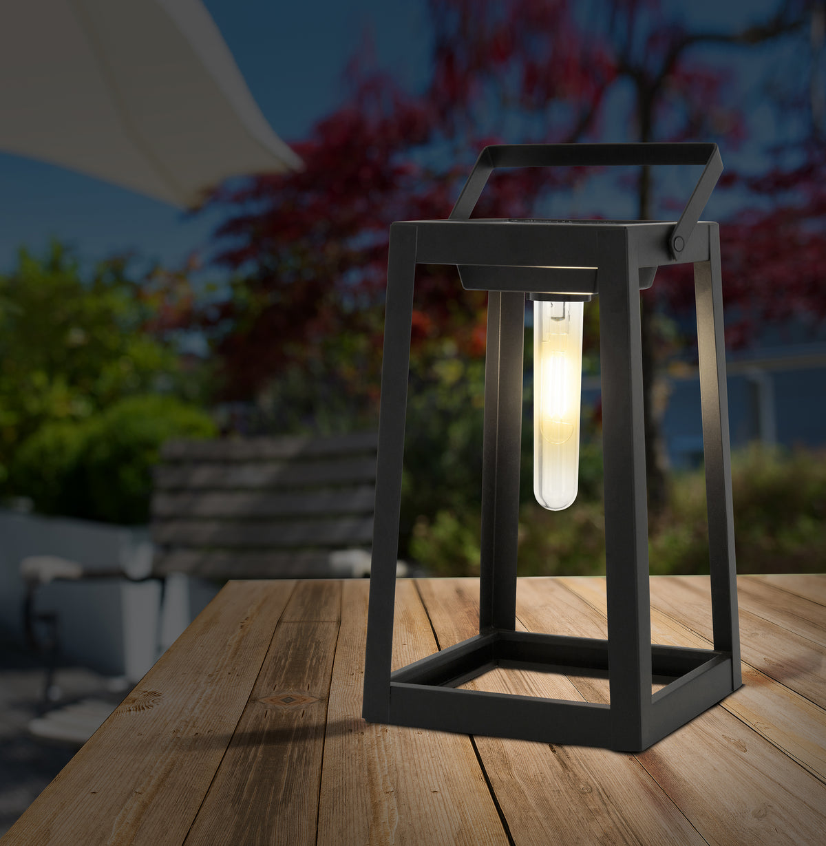 LED Deko-/Solarleuchte H: 25,5cm schwarz