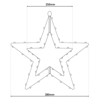 LED Outdoor Weihnachtsleuchte "Stern" Ø: 40 cm