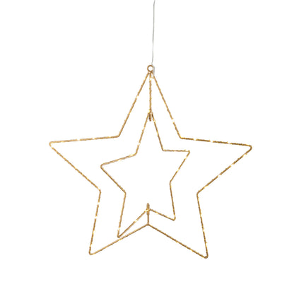 LED Outdoor Weihnachtsleuchte "Stern" Ø: 40 cm golden