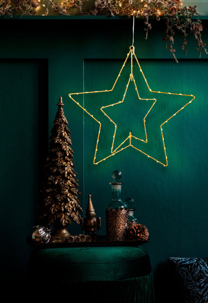LED Outdoor Weihnachtsleuchte "Stern" Ø: 40 cm golden