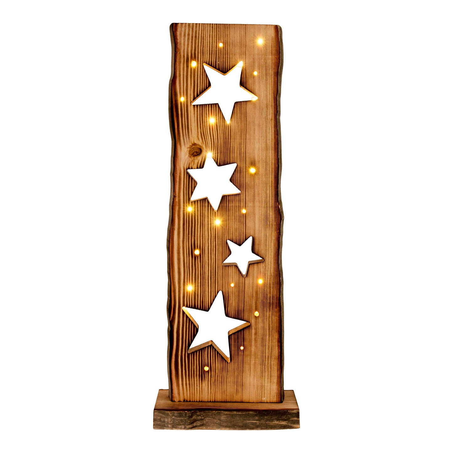 LED-Holz-Weihnachtsleuchte "STERNE" H: 60 cm
