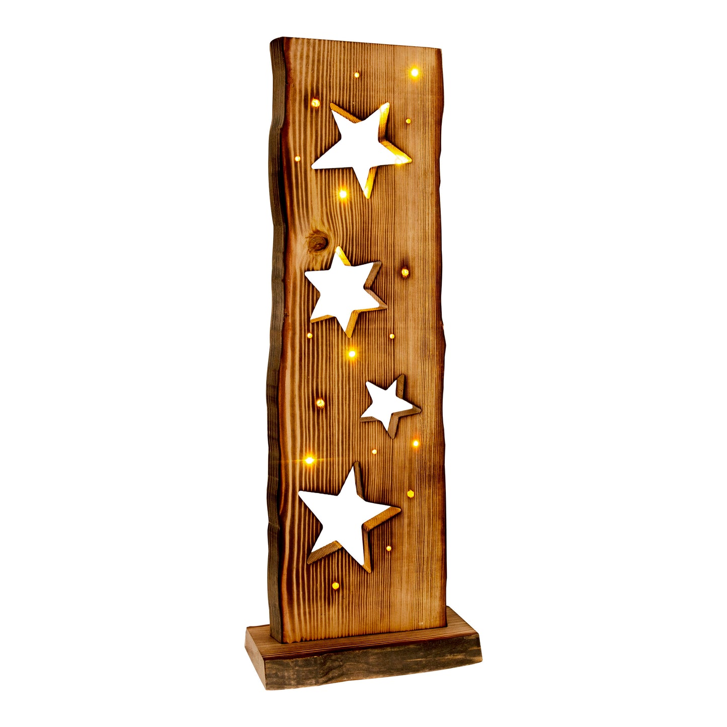 LED-Holz-Weihnachtsleuchte "STERNE" H: 60 cm