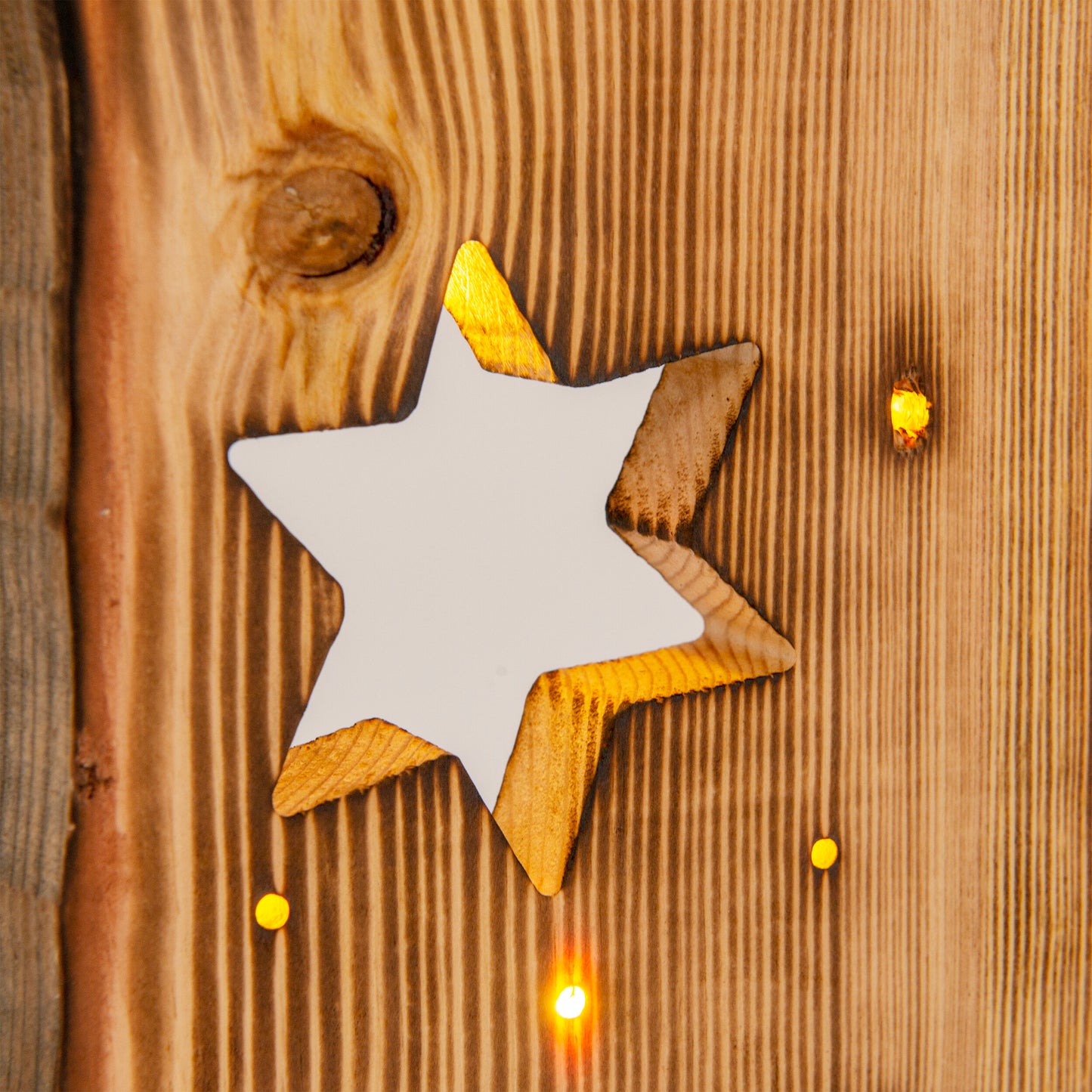 LED-Holz-Weihnachtsleuchte "STERNE" H: 60 cm