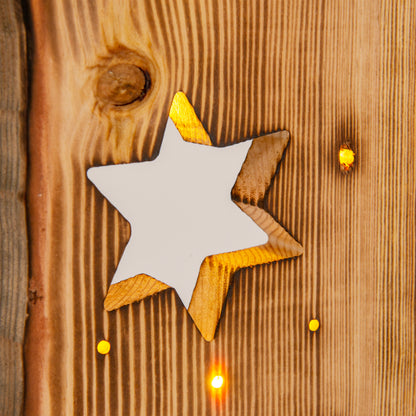 LED-Holz-Weihnachtsleuchte "STERNE" H: 60 cm