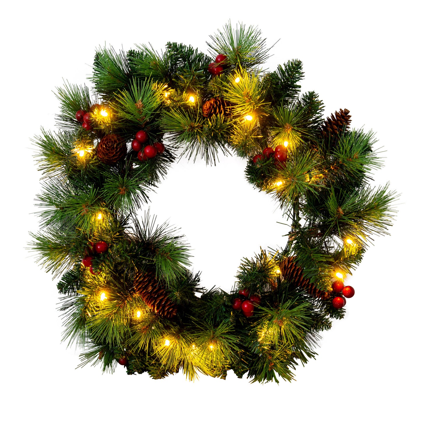 LED-Weihnachtskranz "NOEL" rot