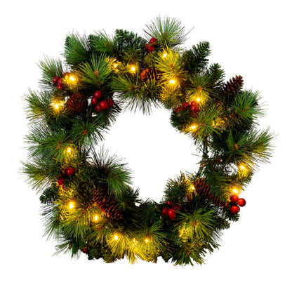 LED-Weihnachtskranz "NOEL" rot