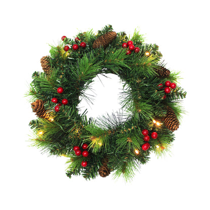 LED-Weihnachtskranz "NOEL" rot