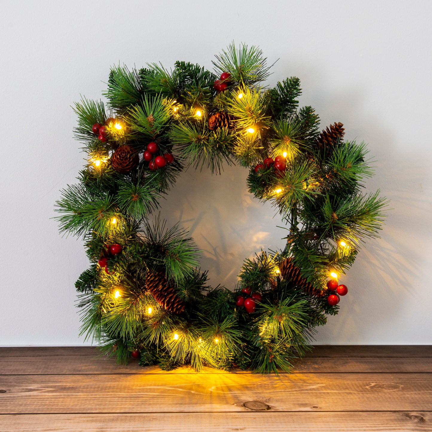 LED-Weihnachtskranz "NOEL" rot