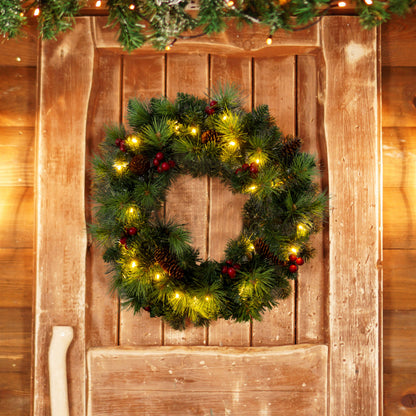 LED-Weihnachtskranz "NOEL" rot