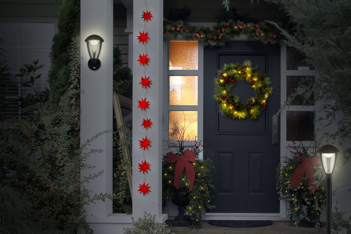 LED-Weihnachtskranz "NOEL" rot