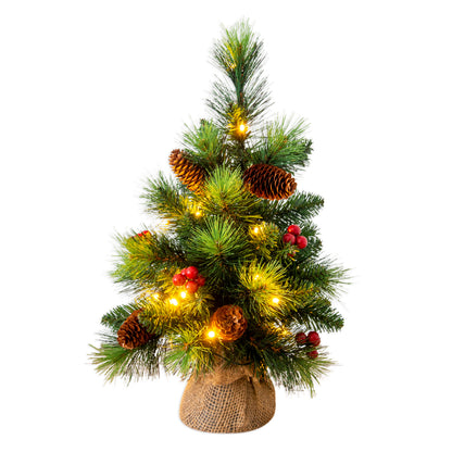 LED Weihnachtsbaum mit Beeren + Tannenzapfen H: 45cm