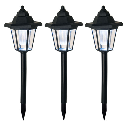 3er-Set LED Solar-/Erdspieß-/Wandleuchte 2-in-1