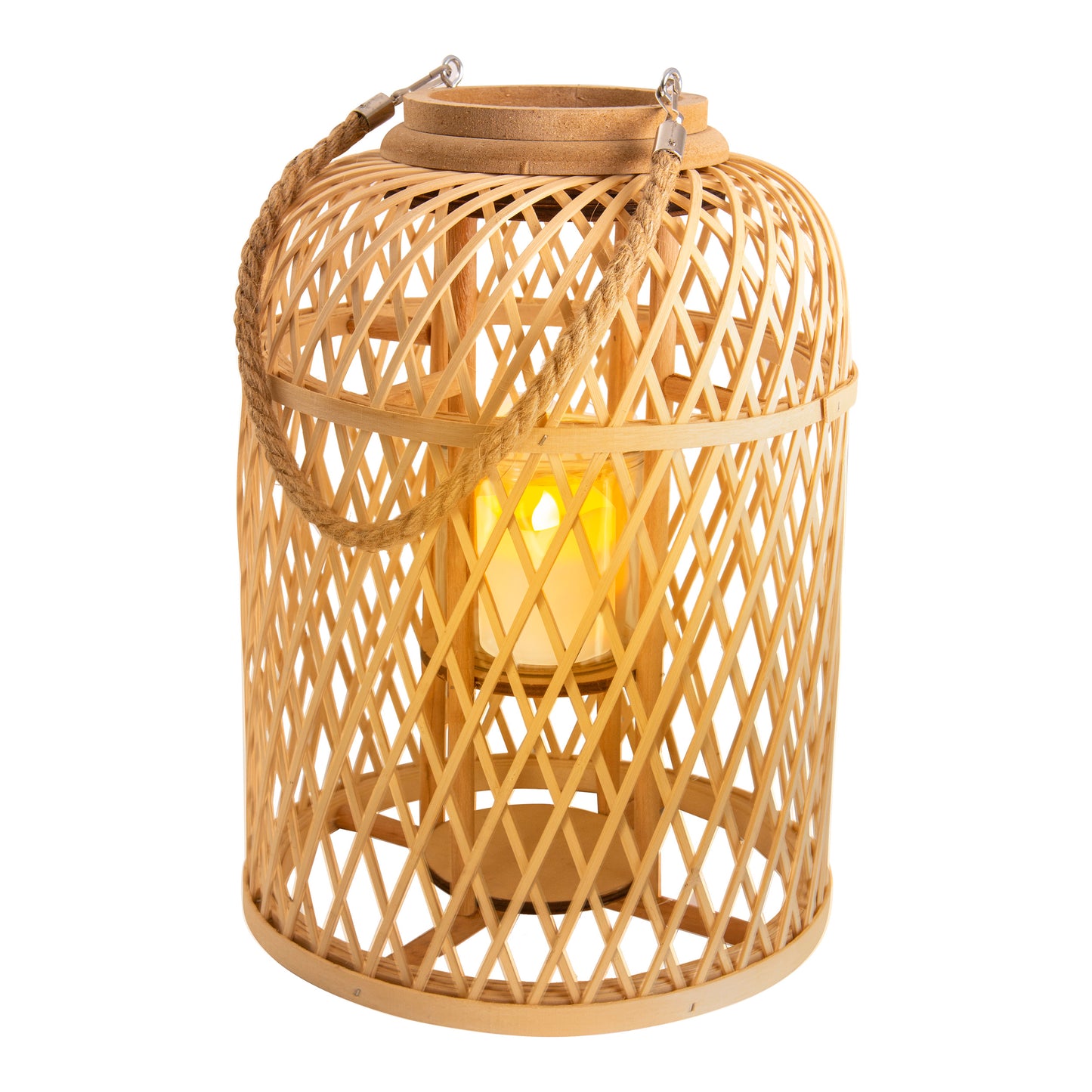 Dekoleuchte "KORBINIAN" inkl. Solar-LED-Kerze h:38cm