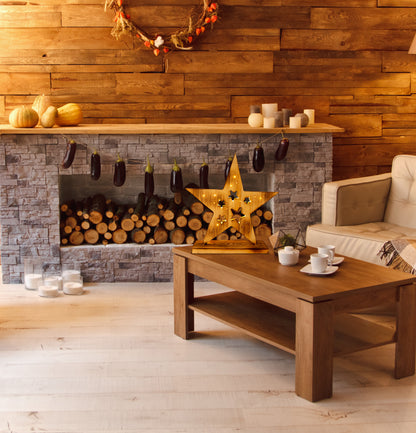 LED-Holzstern h: 49cm