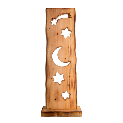 LED-Holz-Dekoleuchte Mond/Sterne h: 60cm
