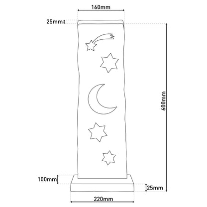 LED-Holz-Dekoleuchte Mond/Sterne h: 60cm