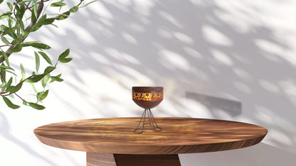 LED Deko-Solarleuchte mit Standfuß h: 34,5cm "ROME", Lampe für den Außenbereich im Landhaus Stil, aus Metall und Kunststoff in rost, 34,5 cm hoch, Ø 22 cm, LED Platine  mit Schiebeschalter  Dämmerungssensor