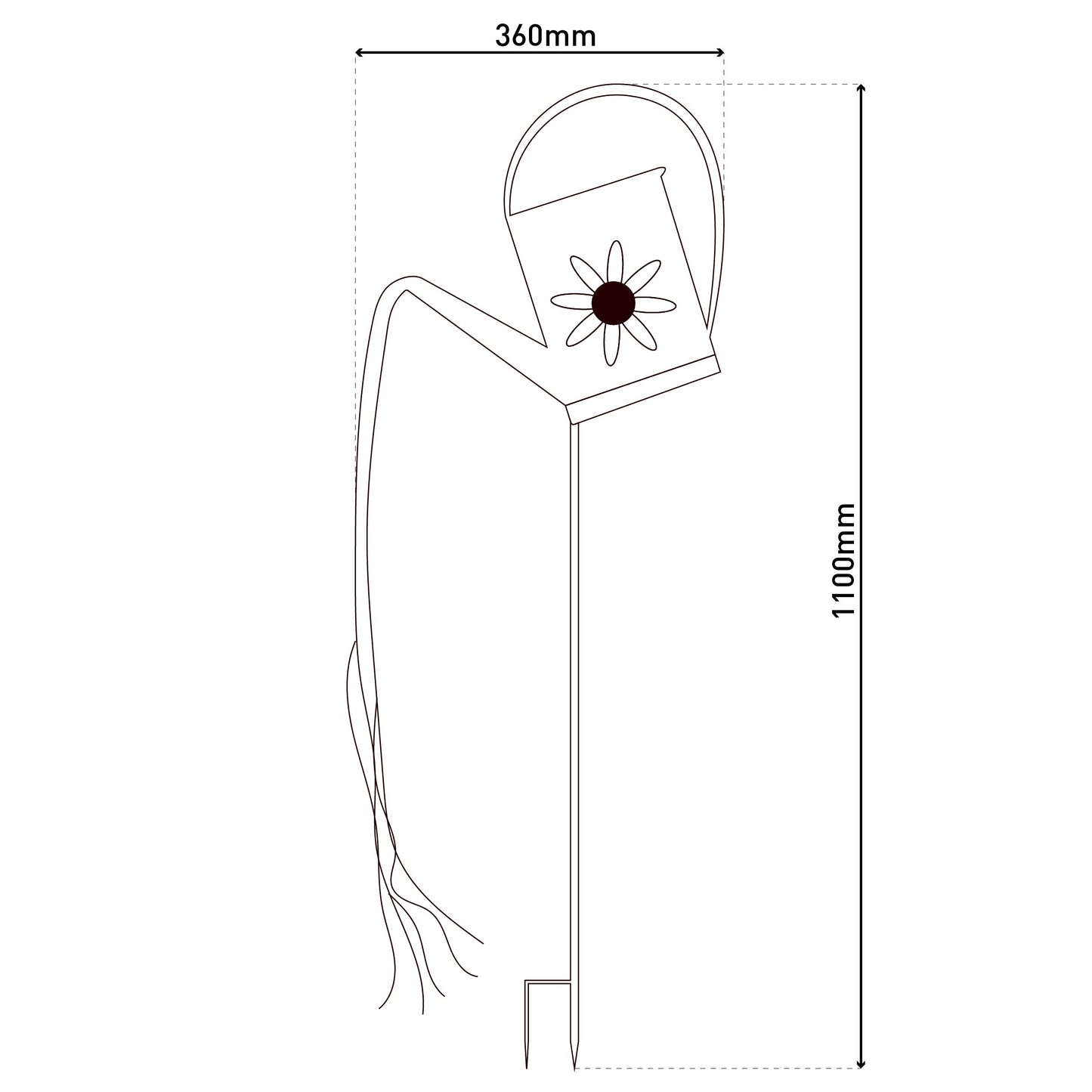 LED-Solar Erdspieß (Gießkanne) h: 110cm verzinkt