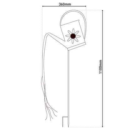 LED-Solar Erdspieß (Gießkanne) h: 110cm verzinkt