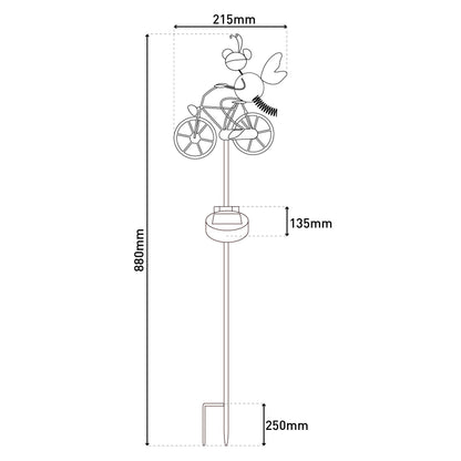LED-Solar Erdspieß "BORELLA" braun H:88cm