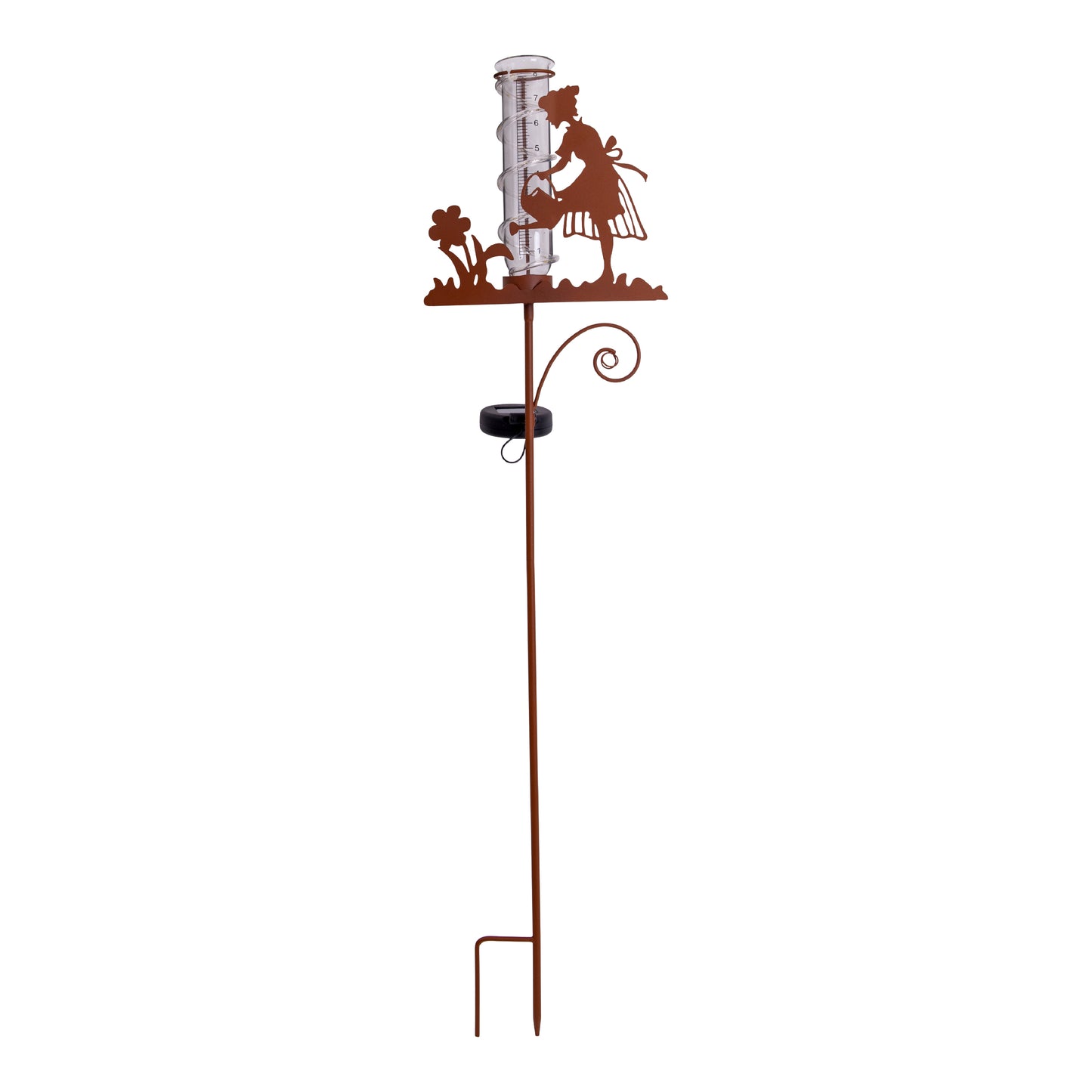 LED Solar-/Erdspieß "ELAIA" Regenwassermesser H: 95cm