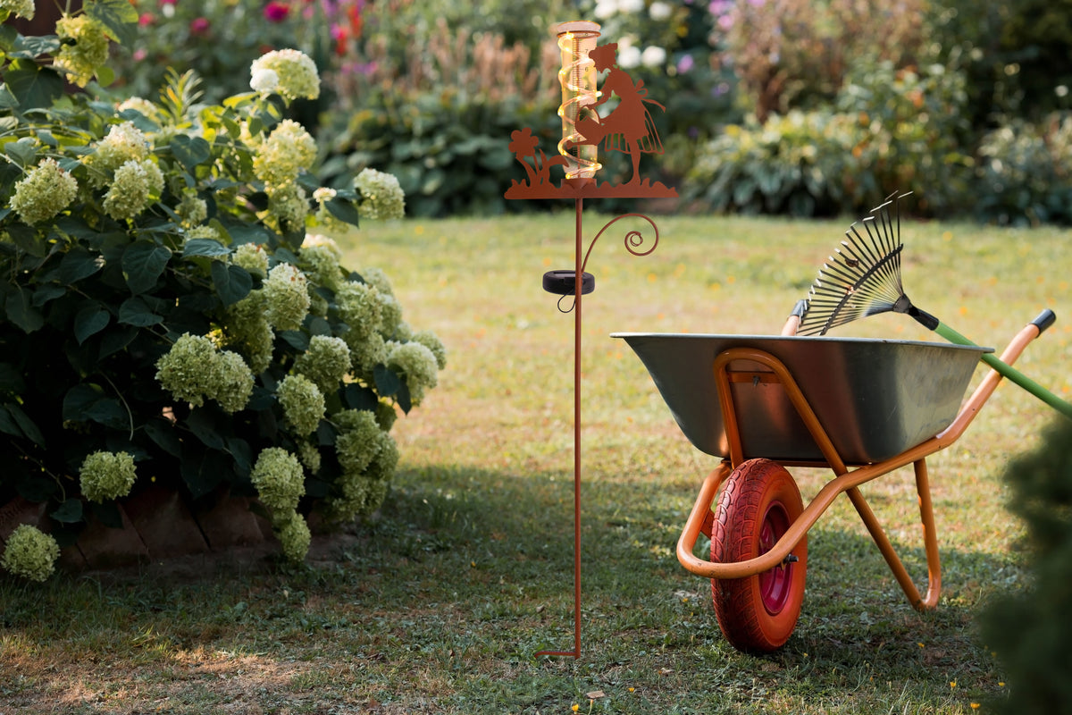 LED Solar-/Erdspieß "ELAIA" Regenwassermesser H: 95cm