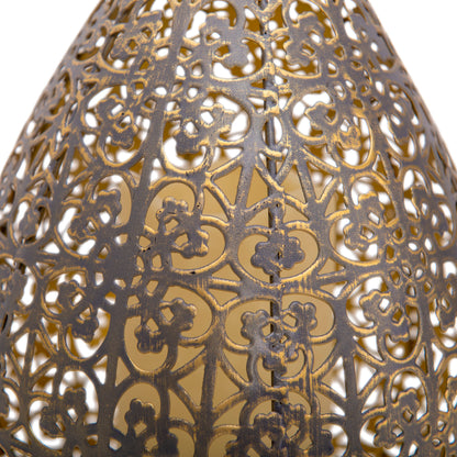 LED Dekoleuchte "REMORA" H: 27,8cm antik-gold