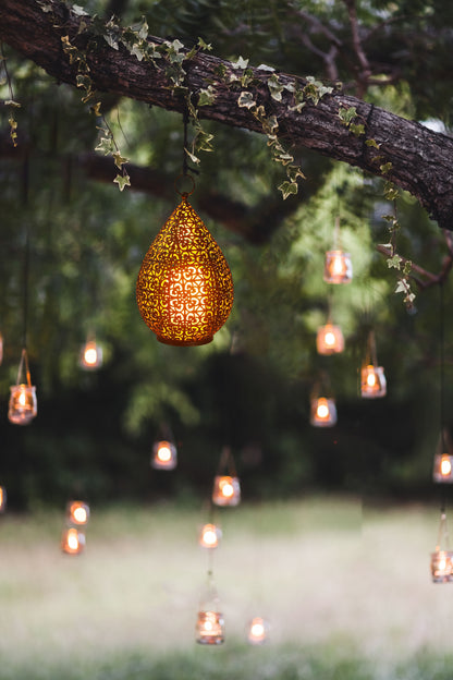 LED Dekoleuchte "REMORA" H: 27,8cm antik-gold