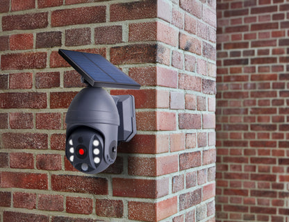 LED Solar Außenwandleuchte "MOHO" mit Bewegungsmelder und Security-Kamera- Attrappe